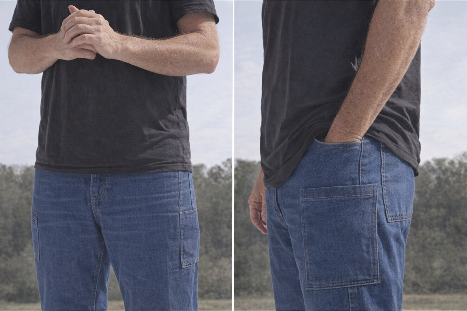Gunpant four-point catch geometry inside the pocket
