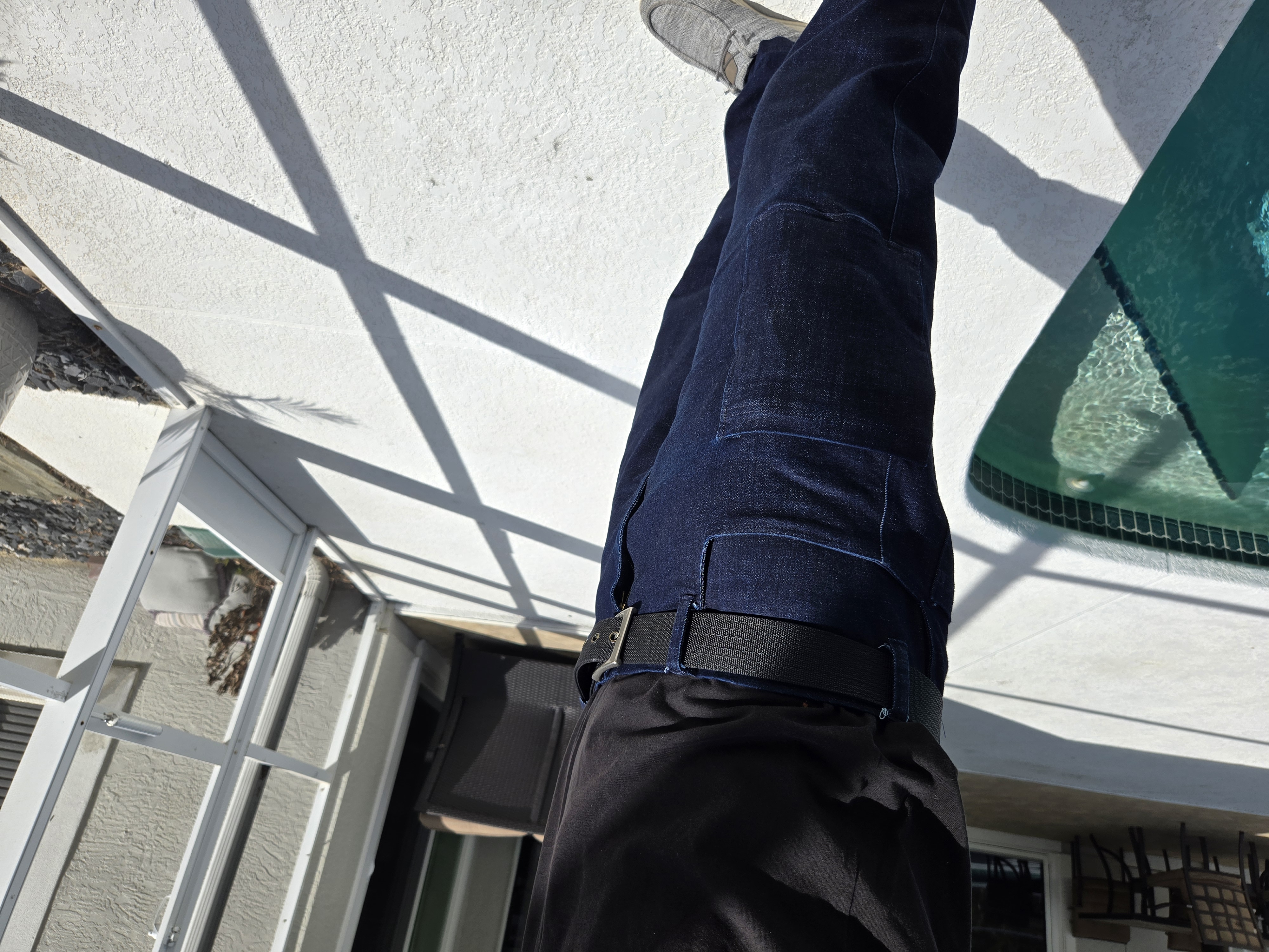 Side-leg pocket position on Gunpant jeans